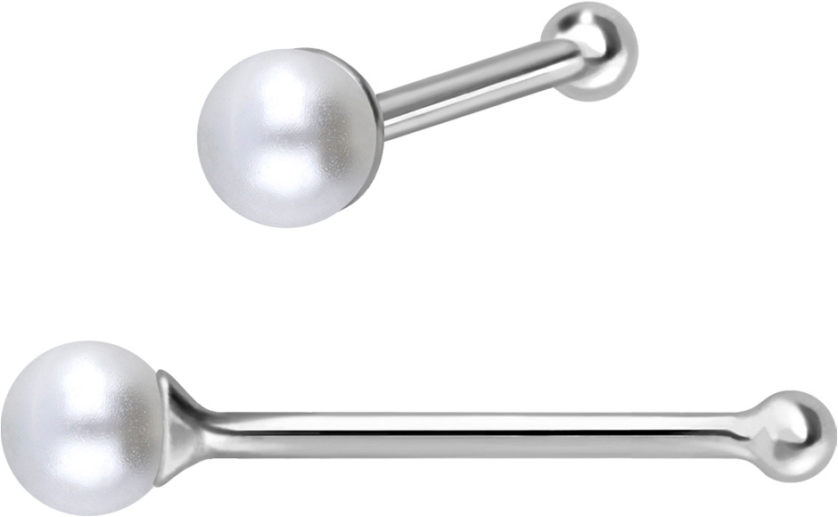 925 silver nose stud pin SYNTHETIC PEARL