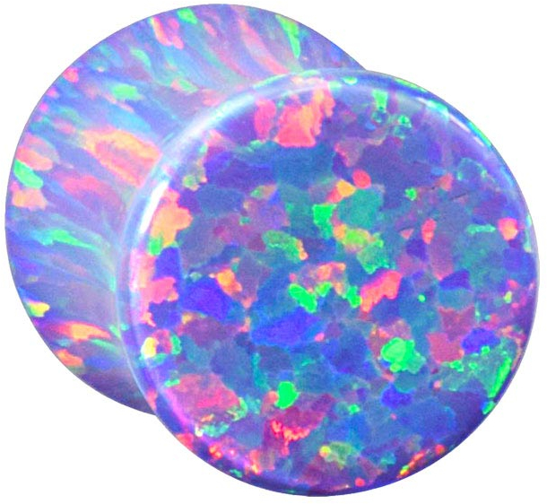 Synthetic opal double flared plug