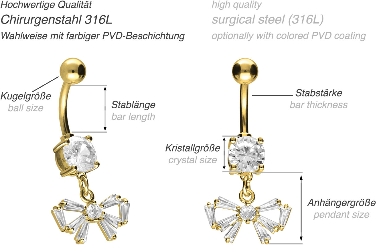 Surgical steel bananabell with brass design CRYSTAL LOOP ++SALE++