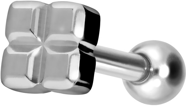 Titanium ear piercing with internal thread SQUARE