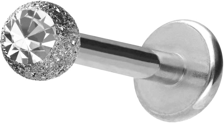 Surgical steel labret DIAMOND LOOK + CRYSTAL