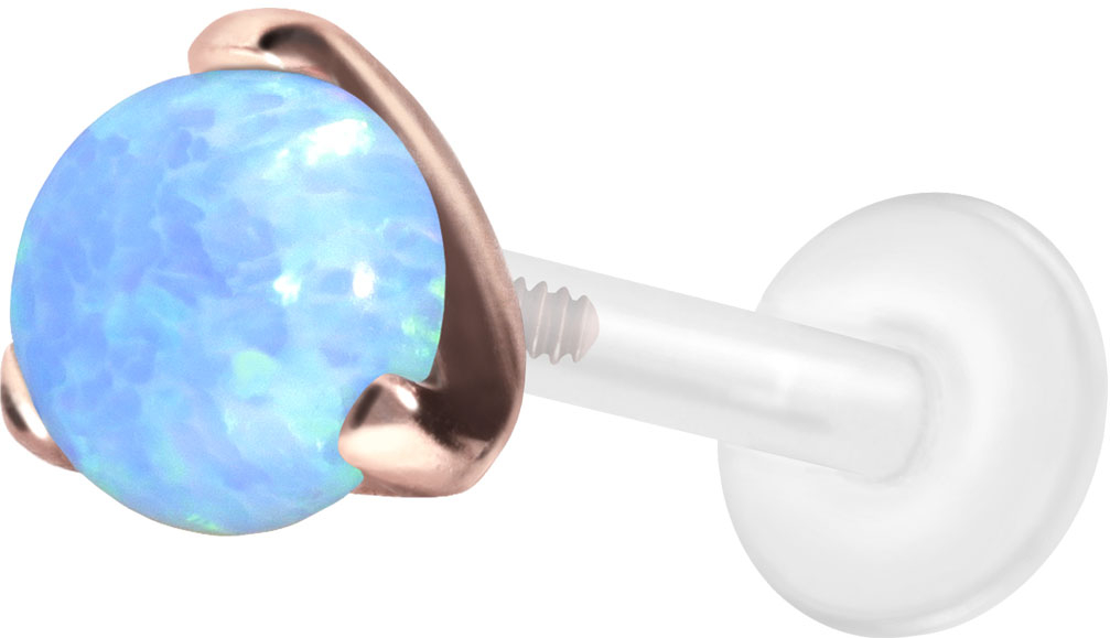 PTFE labret with internal thread + titanium attachment SYNTHETIC OPAL