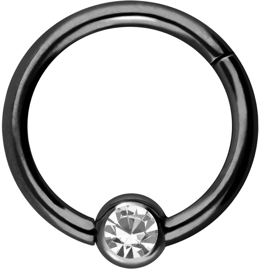 Surgical steel segment ring clicker CRYSTAL ++SALE++