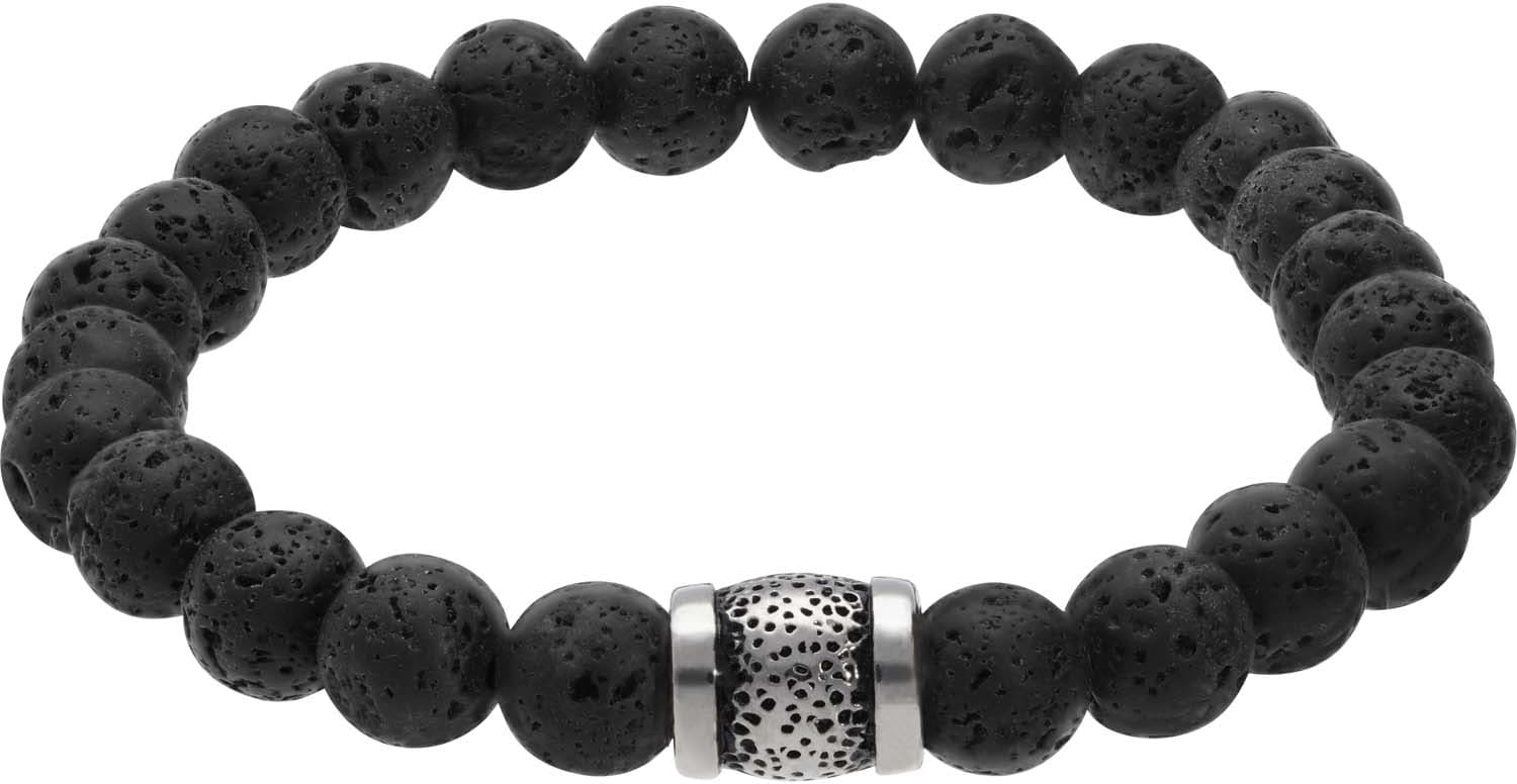 Lava stone ball bracelet SURGICAL STEEL SEGMENT