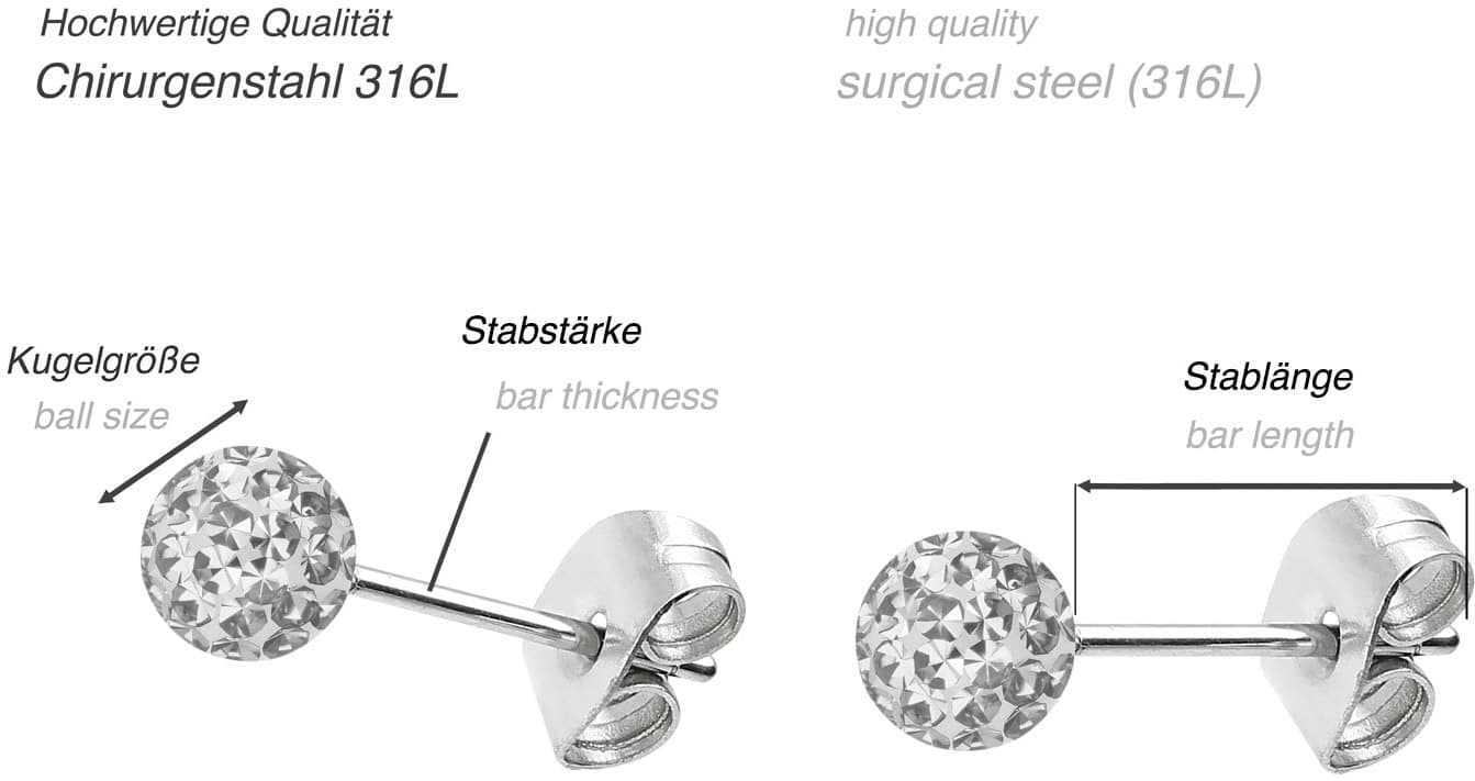 Surgical steel ear studs EPOXY
