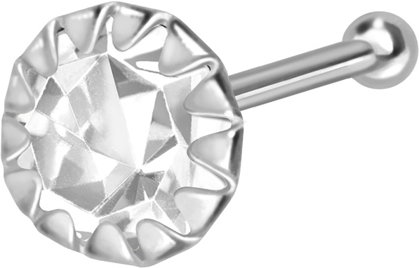 925 silver nose stud pin SETTED CRYSTAL