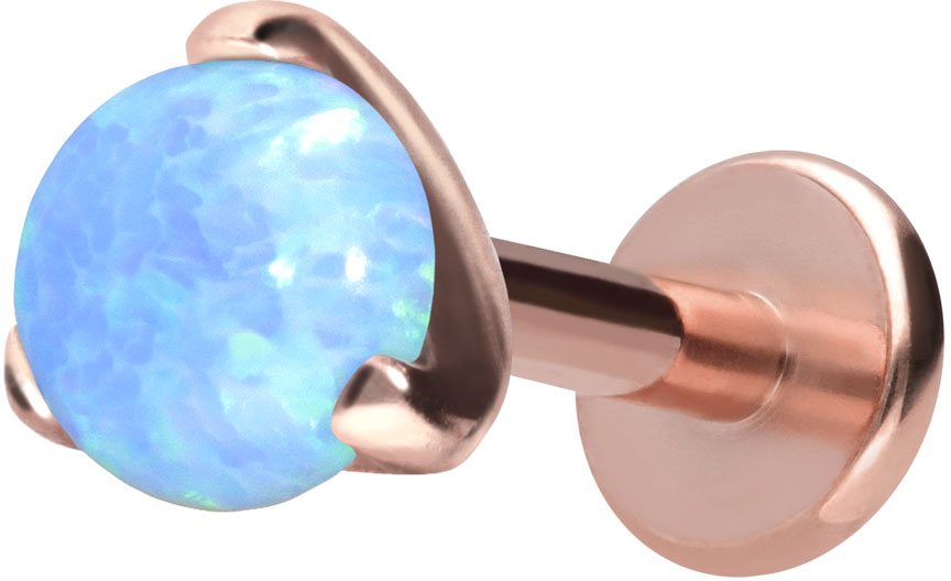 Titanium labret with internal thread SYNTHETIC OPAL