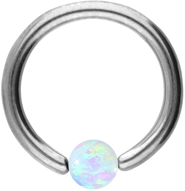 Titanium ball closure ring SYNTHETIC OPAL