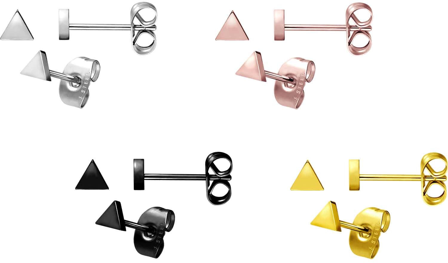 Surgical steel ear studs TRIANGLE