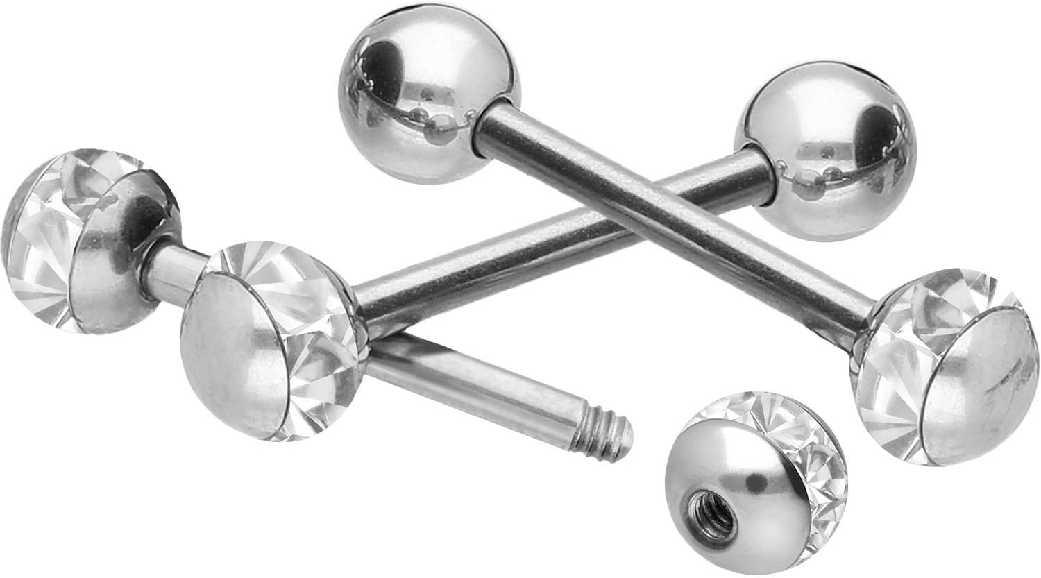 Titanium barbell EPOXY RING + TITANIUM BALL