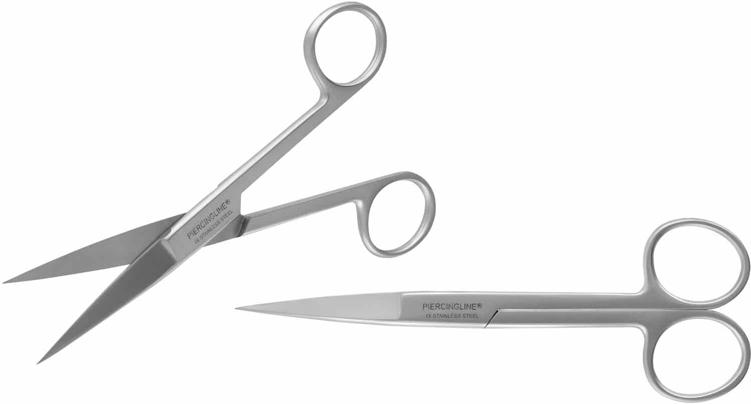 Stainless steel scissors with two pointed sides