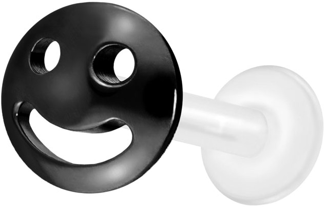 PTFE labret with internal thread + titanium attachment LAUGHING FACE