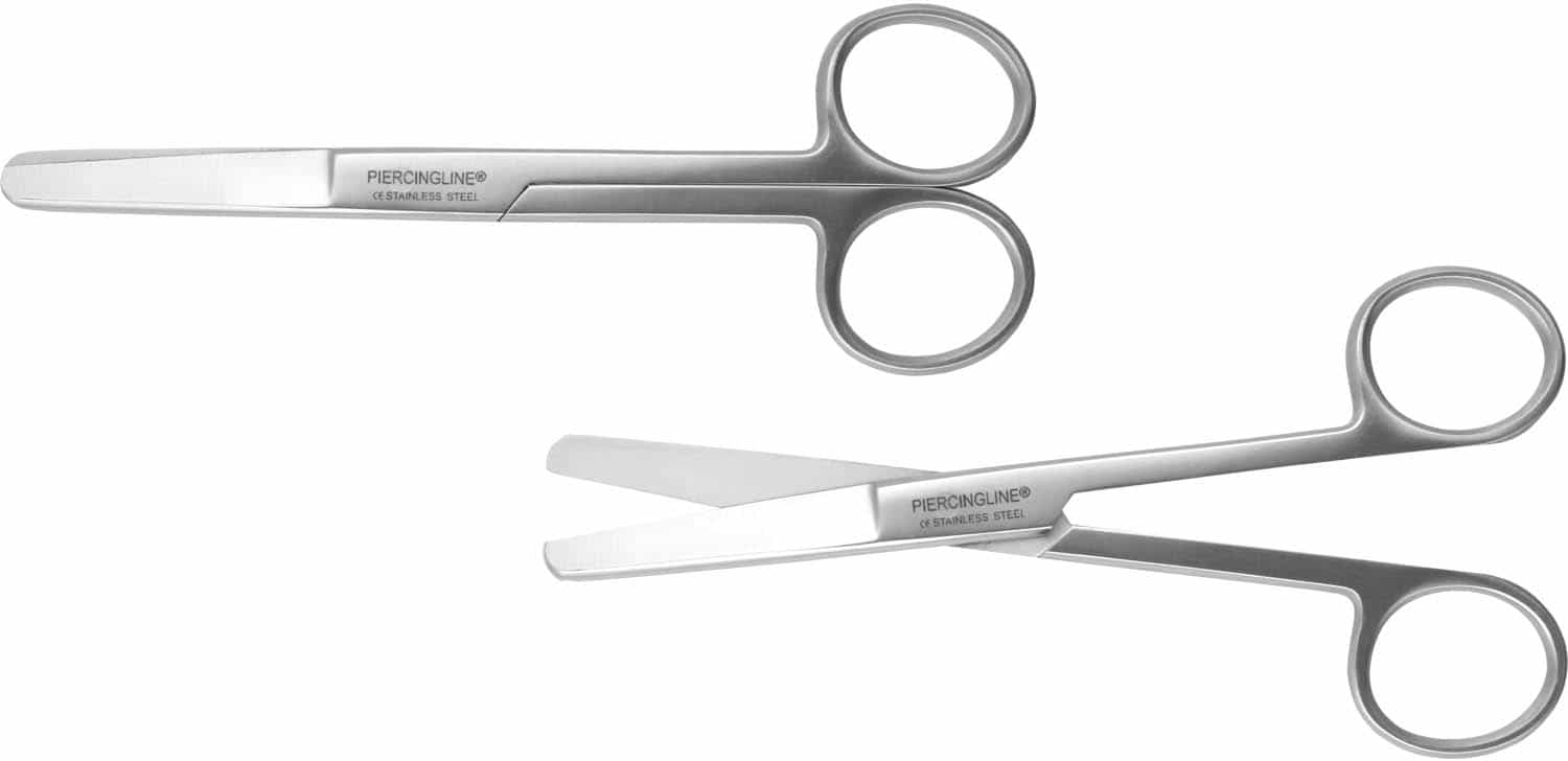 Stainless steel scissors with two flattened sides