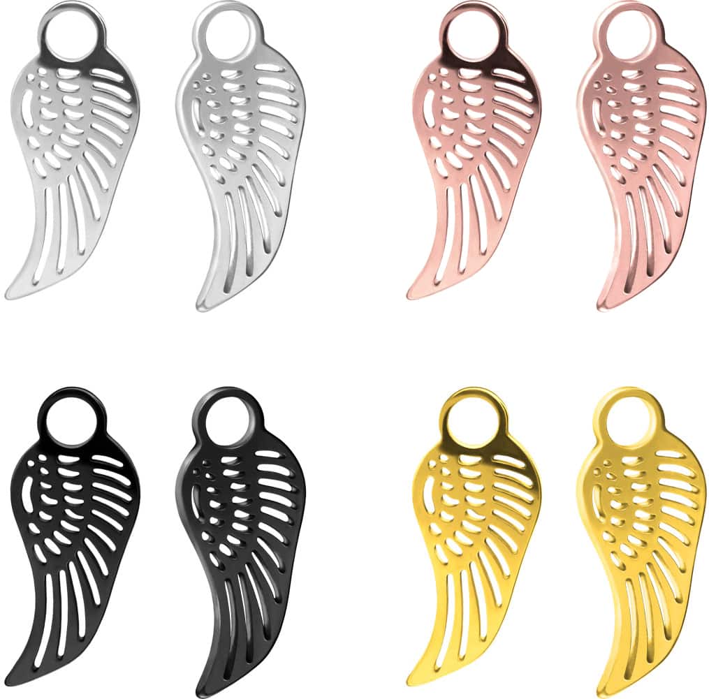Surgical steel pendant for clickers WING