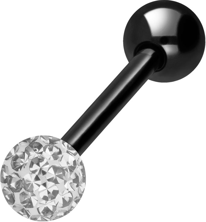 Surgical steel barbell EPOXY + SURGICAL STEEL BALL