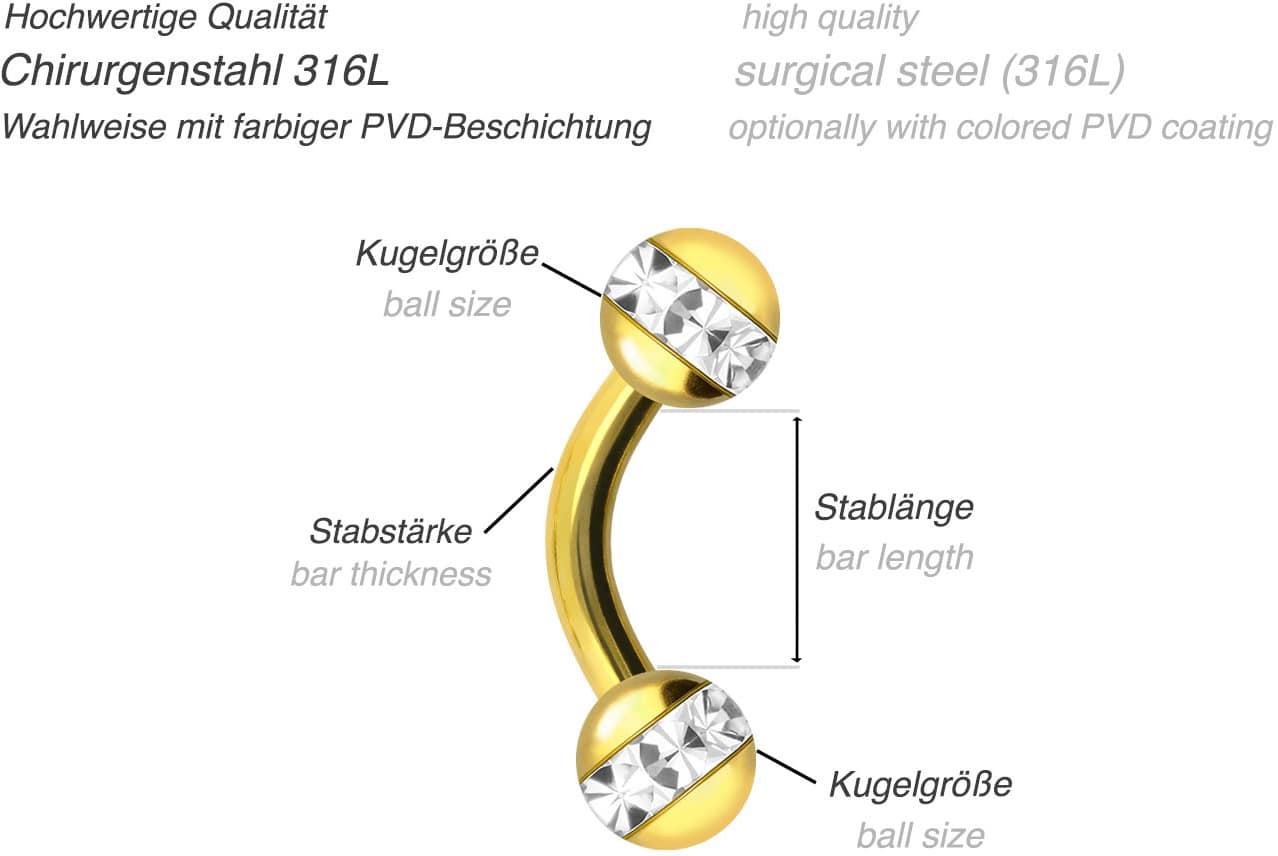 Chirurgenstahl Banane EPOXY-RING-KUGELN