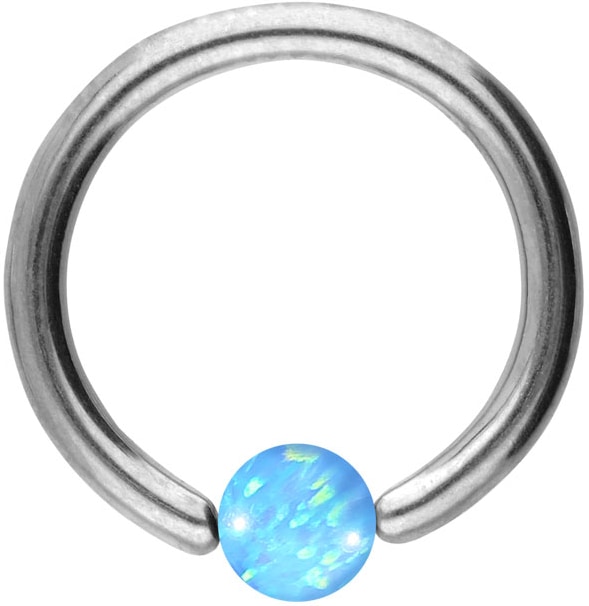 Titanium ball closure ring SYNTHETIC OPAL