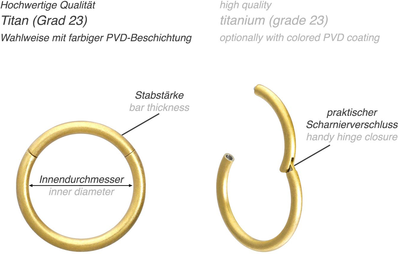 Titanium segment ring clicker MATT