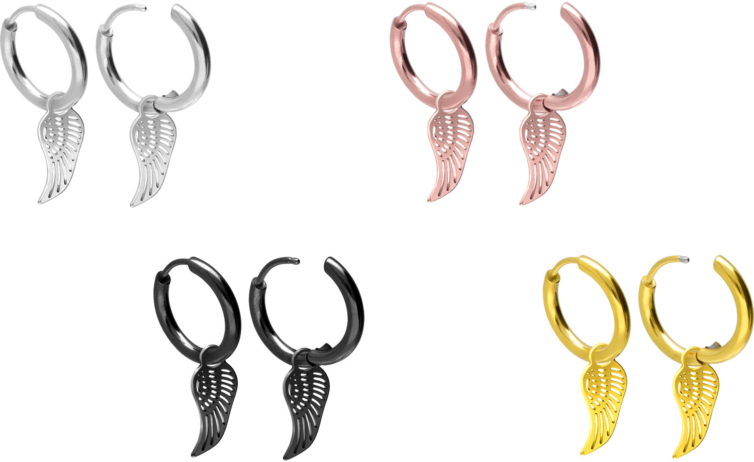 Surgical steel ear clickers creoles WING