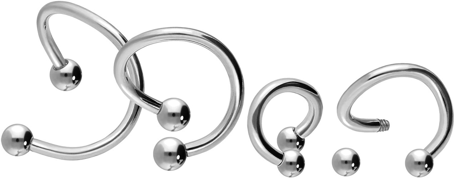 Titanium spiral circular barbell