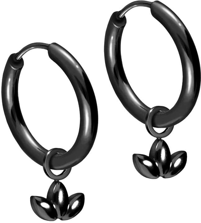 Surgical steel ear clicker creoles LOTUS BLOSSOM