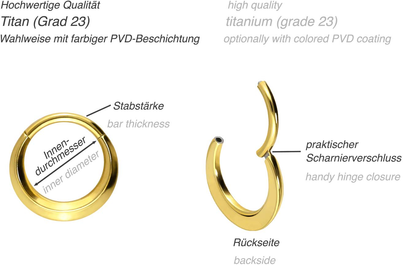 Titanium segment ring clicker FLAT