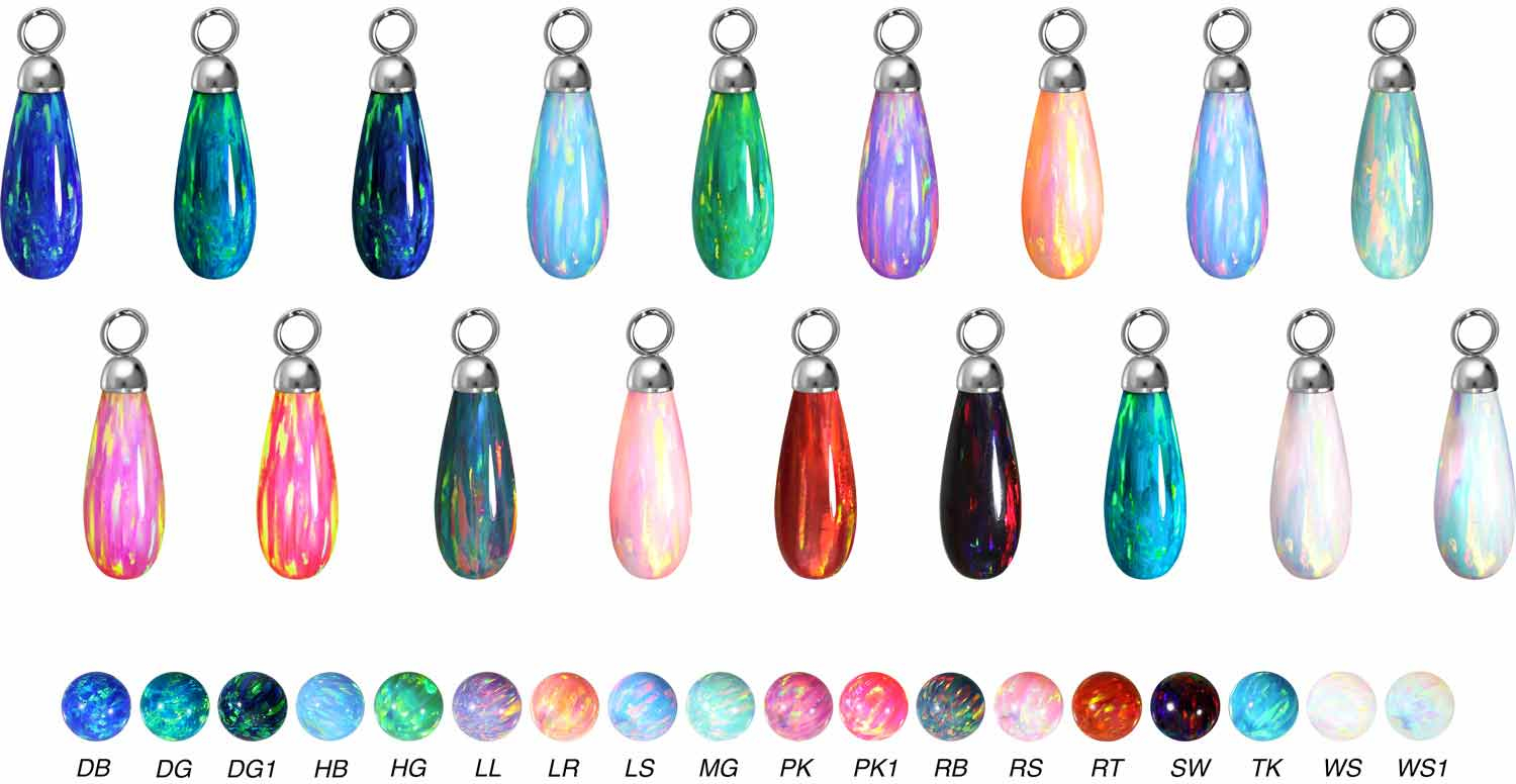Synthetic opal pendant for clickers DROP