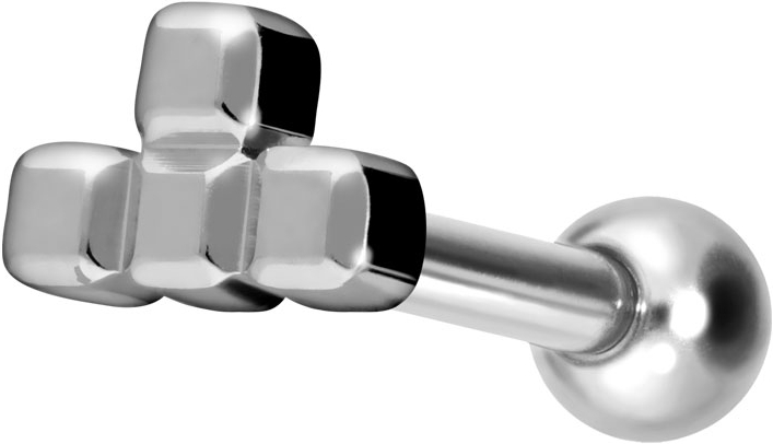 Titanium ear piercing with internal thread T-FORM