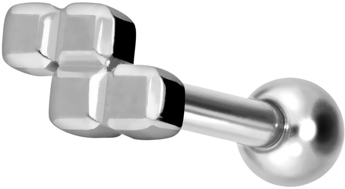Titanium ear piercing with internal thread Z-FORM