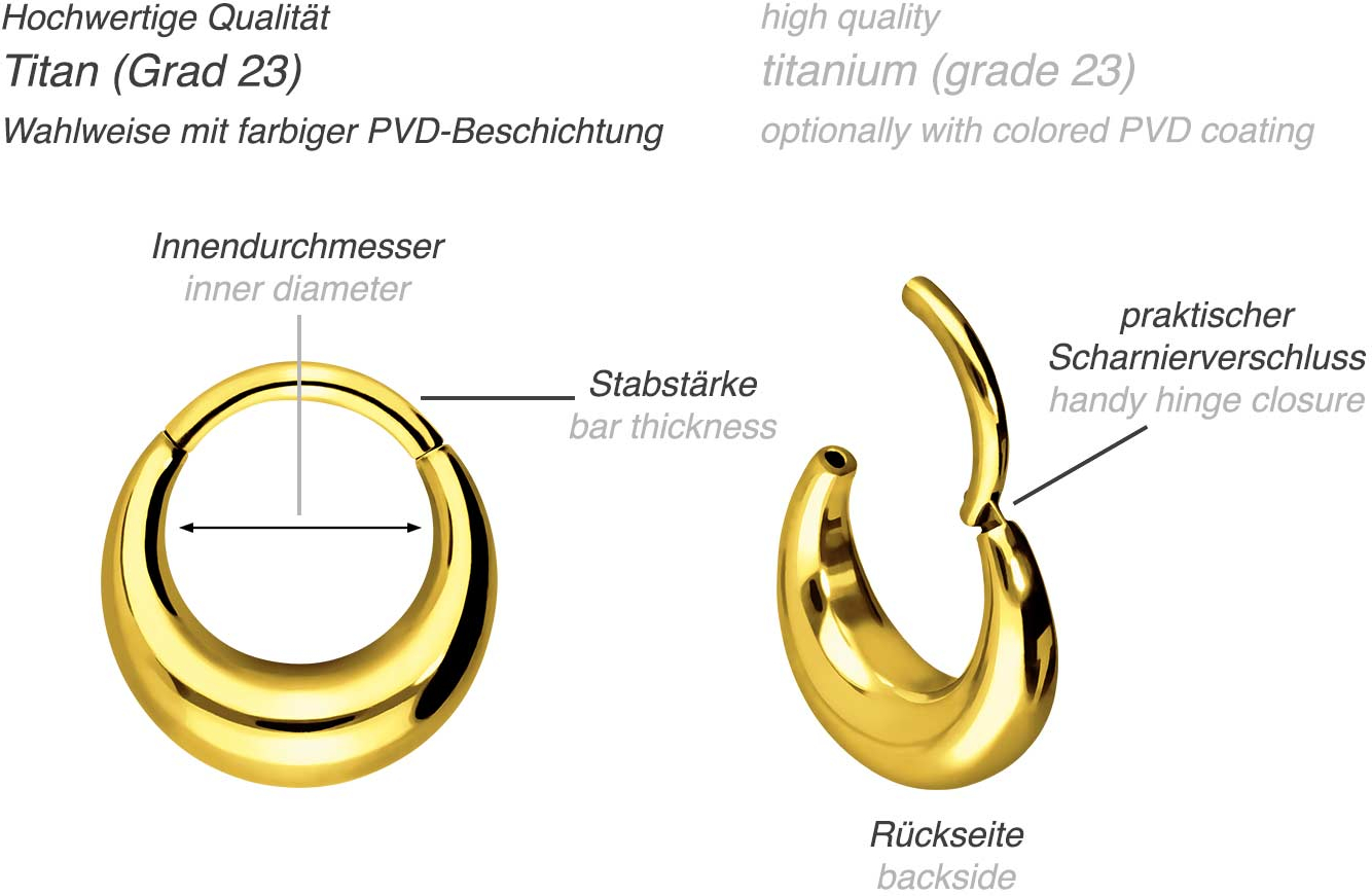 Titanium segment ring clicker DESIGN