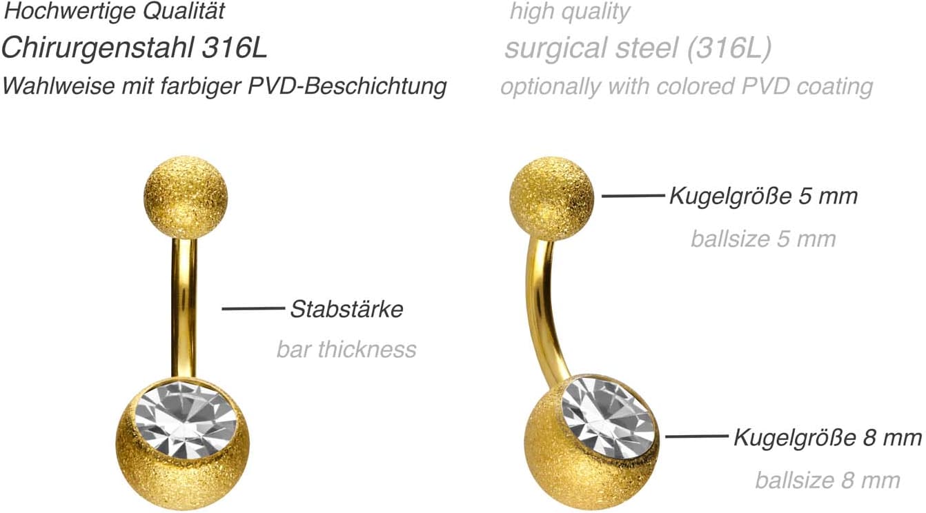 Surgical steel bananabell DIAMOND LOOK + CRYSTAL