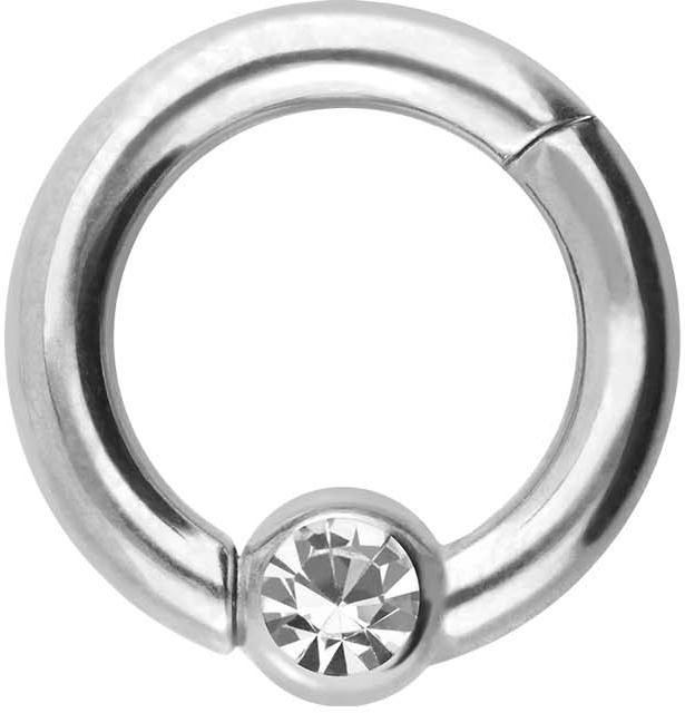 Titanium segment ring clicker CRYSTAL ++SALE++